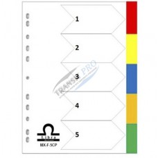 Page divider "Libra", plastic, with numbers, A4, 10 sheets