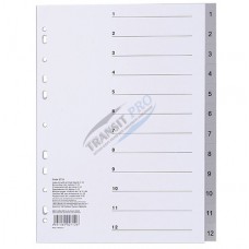 Page divider "Libra", plastic, with numbers, A4, 12 sheets