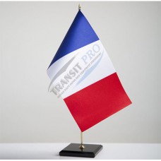 Table flag single ''FRANCE'', obsidian, 30sm