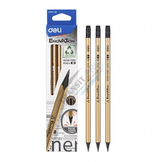 Մատիտ “Deli" Enovation, սրված, HB, ռետինով  (MI-EC018-HB)