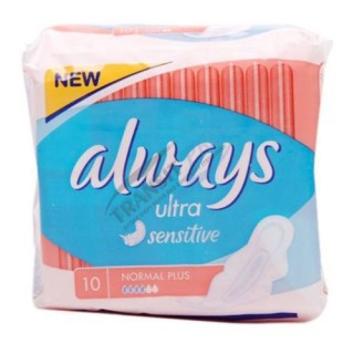 ALWAYS Ultra Sensitive Կանացի հիգիենիկ միջադիրներ Normal Plus Single 10 հատ
