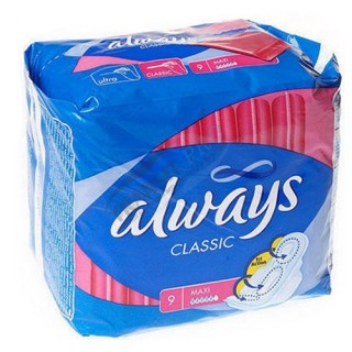 Կանացի հիգիենիկ միջադիրներ «Always» Classic, Maxi, Single, 9 հատ