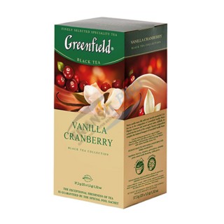 Greenfield, Vanilla Cranberry, սև թեյ, 25 հատ