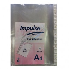 Pocket-file Impulse, A4, 70 microns, polyethylene, transparent, 100 pcs per pack, price for a pack 