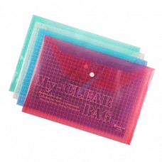 Button type transparent file, My clear bag, A4