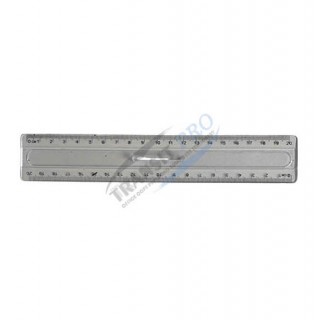 Քանոն ''DL'' բռնակով, 20սմ, թափանցիկ