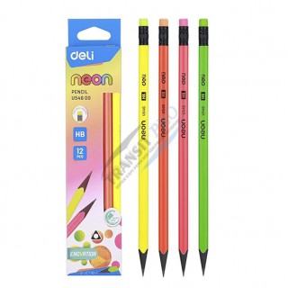 Մատիտ “Deli" Neon, սրված, HB, ռետինով  (MI-EU54600-1)